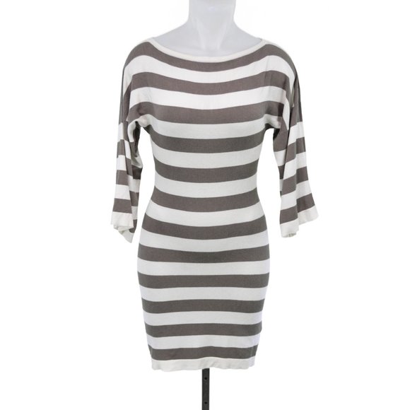 Trina Turk Striped Batwing Silk Sweater Dress (XS) - Picture 1 of 3